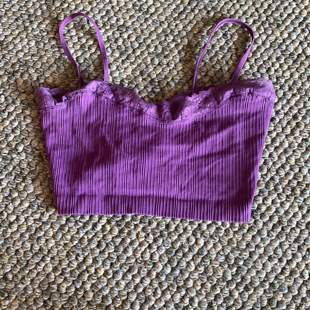Purple cropped tank top